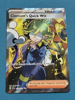 Clemont's Quick Wit 229/191 Surging Sparks Ultra Rare Holo Pokemon Card - Image 1