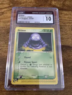 Grimer cgc 10 GEM MINT EX Dragon 2003 E-Reader card 57/97 psa Pokemon ccg - Image 1