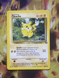 PIKACHU Jungle 60/64 Pokemon WOTC Card Unlimited MP - Image 1