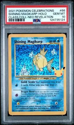 2021 Pokemon Celebrations Shining Magikarp Classic Collection Card #66 PSA 10 - Image 1