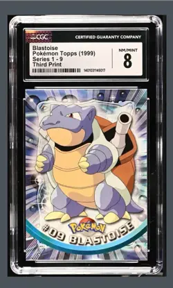 CGC Mint 8 Blastois Pokemon Topps (1999) Series 1 - 9 Third Print Pokemon Card - Image 1