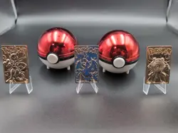 1999 Burger King Gold-Plated Pokemon Cards - Set of 3 With 2 Pokeballs Charizard - Image 1