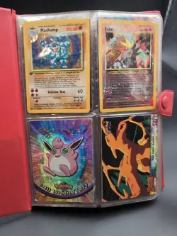 Vintage Red Pikachu Pokemon Card Binder with 108 Cards Base Fossil Jungle Topps - Image 2