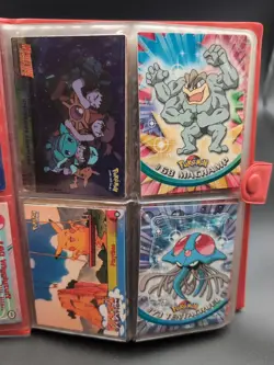 Vintage Red Pikachu Pokemon Card Binder with 108 Cards Base Fossil Jungle Topps - Image 3