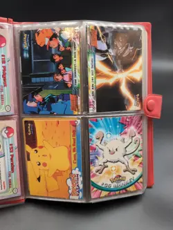 Vintage Red Pikachu Pokemon Card Binder with 108 Cards Base Fossil Jungle Topps - Image 5