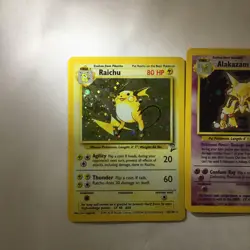 Vintage Pokemon Card Holo Rare Ken Sugimori Art Lot Base Set 2 NM 1999-2000 - Image 2