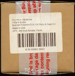 EX Ruby & Sapphire SPANISH Pokemon Booster Case (240 SEALED Packs of Cards) CS2 - Image 1