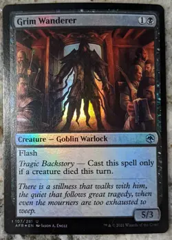 x1 Grim Wanderer AFR MTG 107/281 FOIL UNCOMMON M/NM - Image 1