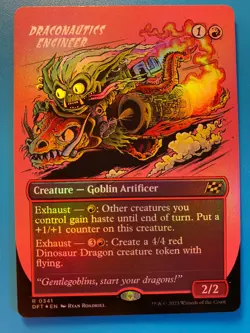 MTG 1x FOIL BORDERLESS Draconautics Engineer 341 Aetherdrift Magic the x1 NM - Image 1