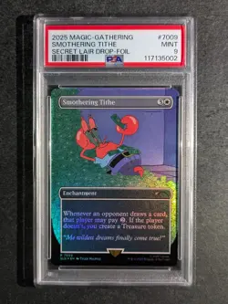 2025 MTG SMOTHERING TITHE Mr. Krabs 7009 Secret Lair Drop Spongebob Foil PSA 9 - Image 1