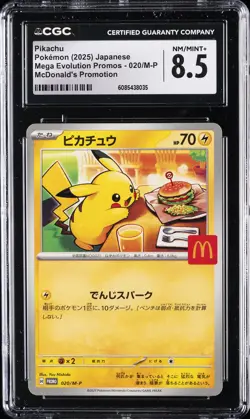 2025 POKEMON JAPANESE MEGA EVOLUTION MCDONALDS PROMO #020/M-P PIKACHU CGC 8.5 - Image 1