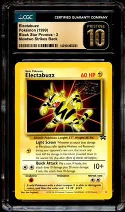 CGC 10 PRISTINE Electabuzz # 2 WOTC WB Black Star PROMO Pokemon Card 181 - Image 2