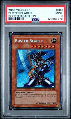 2003 YU-GI-OH! BOOSTER PACK TIN #008 BUSTER BLADER PSA 9 - Image 1