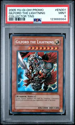 2005 YU-GI-OH! PROMO COLLECTOR TINS #EN001 GILFORD THE LIGHTNING PSA 9 - Image 1