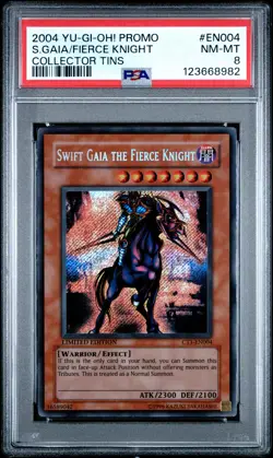 2004 YU-GI-OH! PROMO COLLECTOR TINS #EN004 SWIFT GAIA THE FIERCE KNIGHT PSA 8 - Image 1