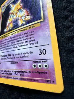 Pokemon Card - Alakazam Holo 1/102 Base Set WOTC 1999 - NM-LP - Image 2