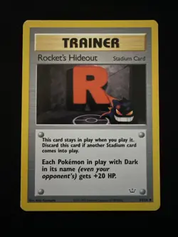 Rocket’s Hideout Stadium Card 63/64 Neo Revelation Pokemon TCG LP *ft Gengar - Image 1