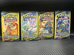 🔥Pokemon Sun & Moon Unbroken Bonds 3 Card Mini Booster Pack 4 Packs Art Set🔥 - Image 1
