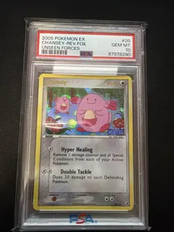 Pokemon Chansey TCG Unseen Forces Rare Reverse Holo Stamped Card PSA 10 POP 17! - Image 1