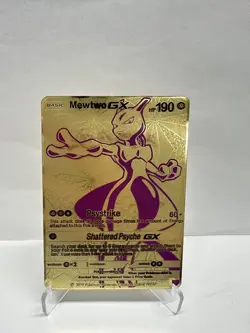 Mewtwo GX HP190 Metal POKEMON Card-Collectible Gift Display！ - Image 1