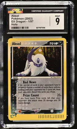 CGC 9 MINT Absol 2003 EX Dragon 1/97 Holo Pokemon Card - Image 1