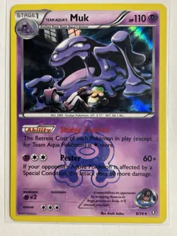 Team Aqua's Muk 8/34 - Double Crisis Holo Rare Pokemon Card - Image 1