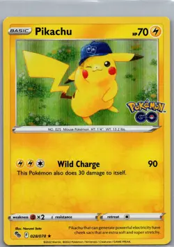 Pikachu 028/078 Pokemon GO - Pokemon Card - NM - Image 1