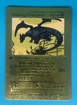 Pokemon Gold Foil Fan Art Card Shining CHARIZARD - Image 1