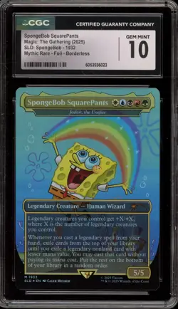Magic MTG SpongeBob SquarePants Secret Lair Mythic Rare Foil #1932 CGC 10 - Image 1