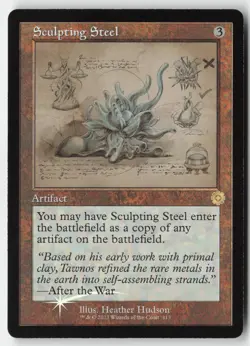 MTG - Sculpting Steel (Schematic) FOIL R The Brothers' War: Retro Frame Artifact - Image 1