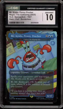 Magic MTG Mr. Krabs Penny Pincher SpongeBob Secret Lair Foil #1927 CGC 10 - Image 1