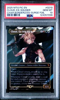 2025 MTG FINAL FANTASY COMMANDER #0210 CLOUD, EX-SOLDIER PSA 10 - Image 1