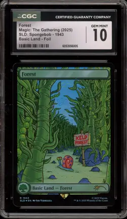 Magic MTG Forest SpongeBob Secret Lair Holo #1943 CGC 10 Gem Mint - Image 1