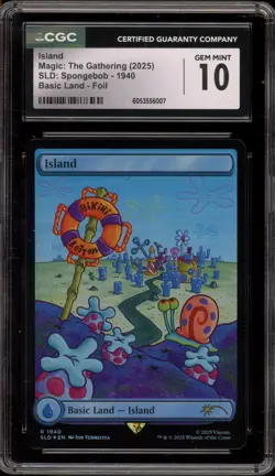 Magic MTG Island SpongeBob Secret Lair Foil #1940 CGC 10 Gem Mint - Image 1
