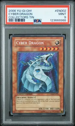 2006 YU-GI-OH! COLLECTORS TIN #EN002 CYBER DRAGON PSA 9 - Image 1