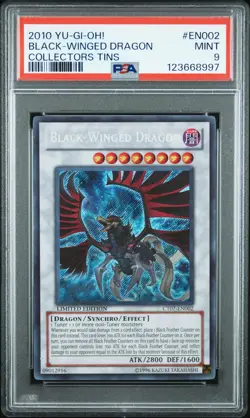 2010 YU-GI-OH! COLLECTORS TINS #EN002 BLACK-WINGED DRAGON PSA 9 - Image 1