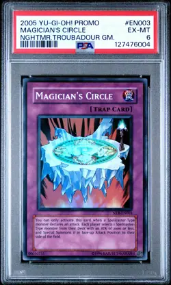 2005 YU-GI-OH! PROMO NIGHTMARE TROUBADOUR GAME #EN003 MAGICIAN'S CIRCLE PSA 6 - Image 1