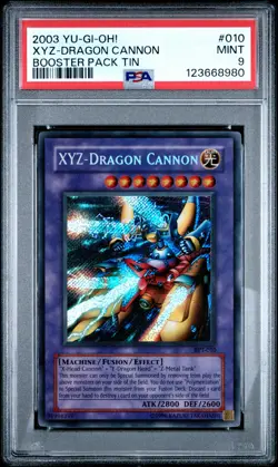 2003 YU-GI-OH! BOOSTER PACK TIN #010 XYZ-DRAGON CANNON PSA 9 - Image 1