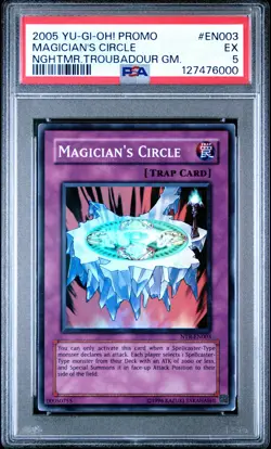 2005 YU-GI-OH! PROMO NIGHTMARE TROUBADOUR GAME #EN003 MAGICIAN'S CIRCLE PSA 5 - Image 1