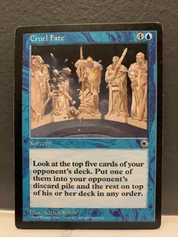 1x Cruel Fate- Portal- Played- Mtg Magic The Gathering Card- Rare- Blue - Image 1