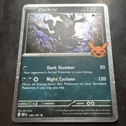 Pokemon Card Halloween Trick Or Trade 2024 Darkrai 136/197 Cosmos Holo Rare - Image 2