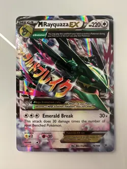 M Rayquaza EX 76/108 • 2015 Ultra Rare Holo Roaring Skies Pokemon Card • NM - Image 1