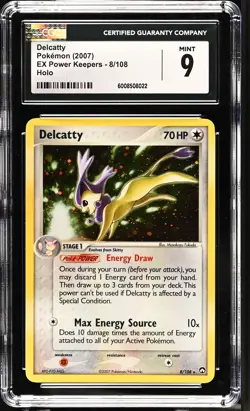 CGC 9 MINT Delcatty 2007 EX Power Keepers 8/108 Holo Pokemon Card - Image 1