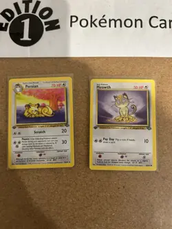 Persian + Meowth 1st Edition Pokemon Card Lot Vintage WOTC - Image 1