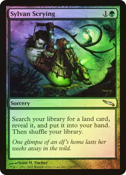 Magic the Gathering SYLVAN SCRYING #130/306 Mirrodin Green Uncommon Foil 2003 - Image 1