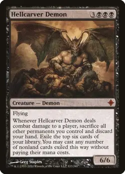 MTG NM English Hellcarver Demon - Image 1