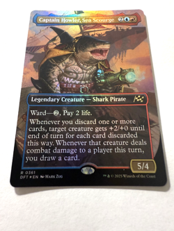 Captain Howler, Sea Scourge (Borderless / extended art) Aetherdrift Foil - Image 1