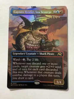 Captain Howler, Sea Scourge (Borderless / extended art) Aetherdrift Foil - Image 2