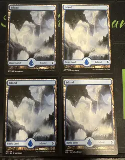 Islands 256 Full Art X4 Battle for Zendikar Magic the Gathering mtg - Image 1