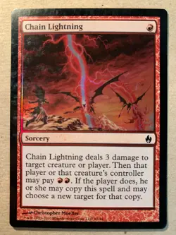 MTG 1x FOIL Chain Lightning Premium Fire and Lightning Magic the Gathering x1 LP - Image 1